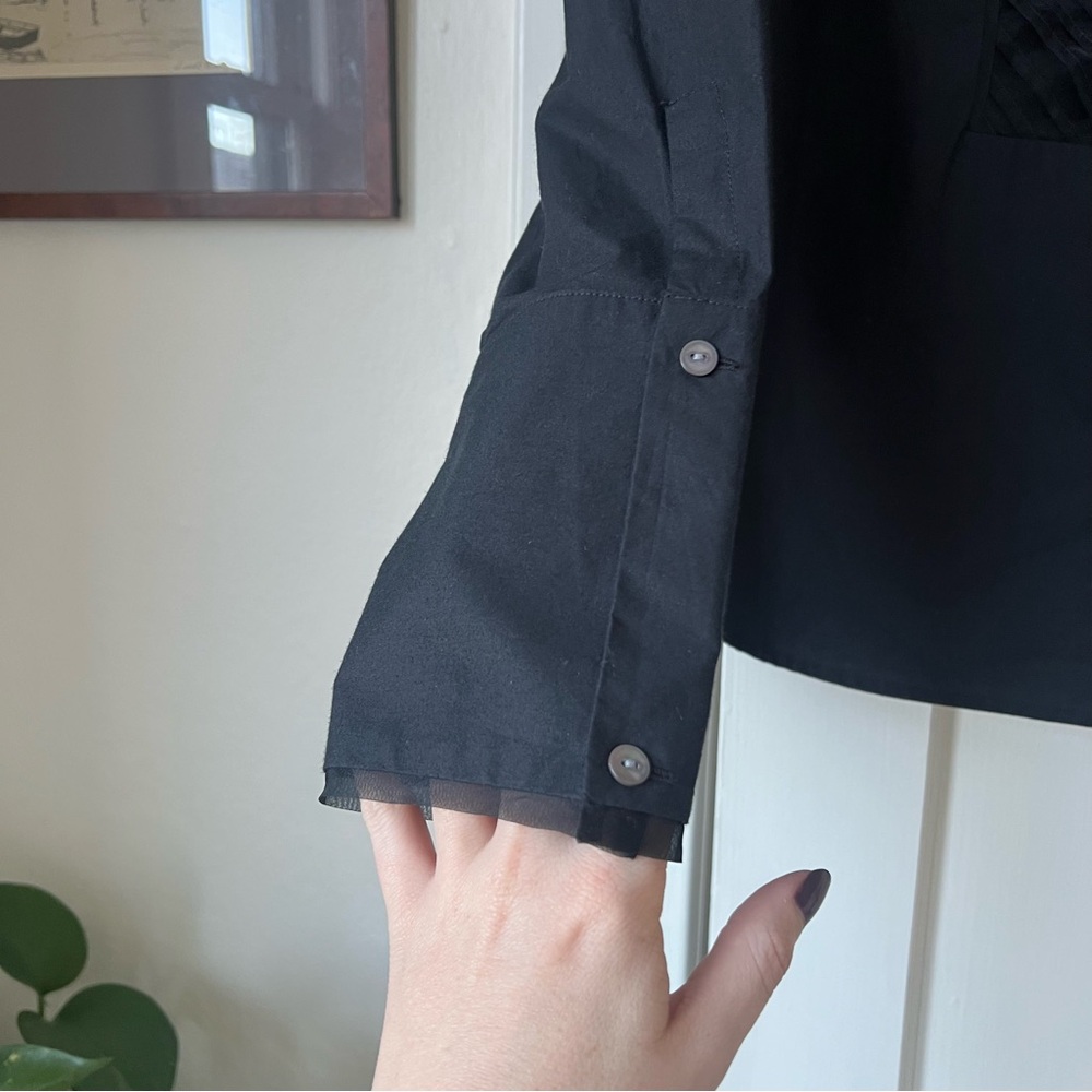Banana Republic Josefa Tuxedo Shirt in Black - Picture 6 of 10